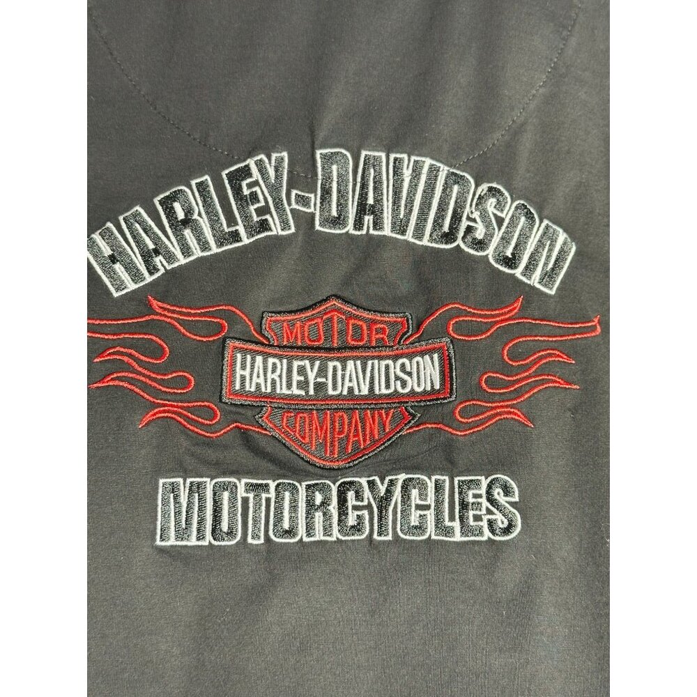 Harley Davidson HD Short Sleeve Black Logo Polo Shirt Womens Medium